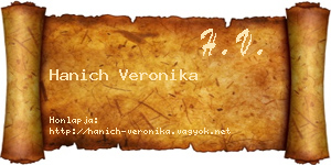 Hanich Veronika névjegykártya
